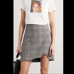 Ganni Asymmetrical Prince of Whales is Checked Skirt